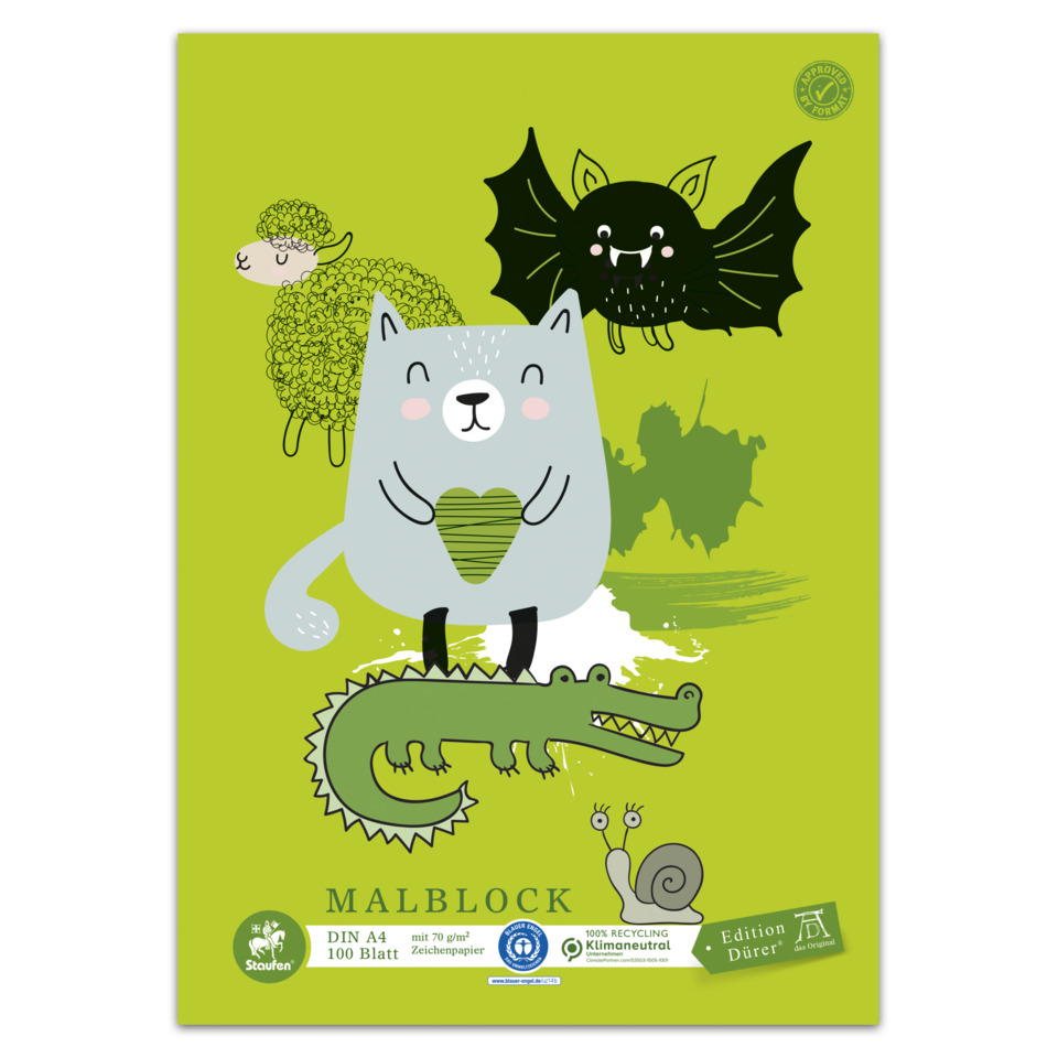 Kinderposter, Tierillustration, Giraffe, Krokodil, Herzform