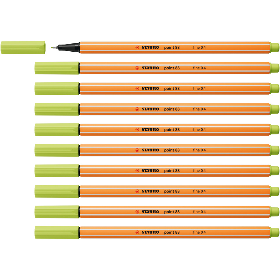 marker, Markerstift, orange, grüner Deckel, Stabilo Point 88