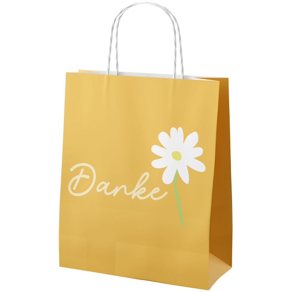 Tasche, Papiertragetasche, Gelb, Blume, Dankeskarte