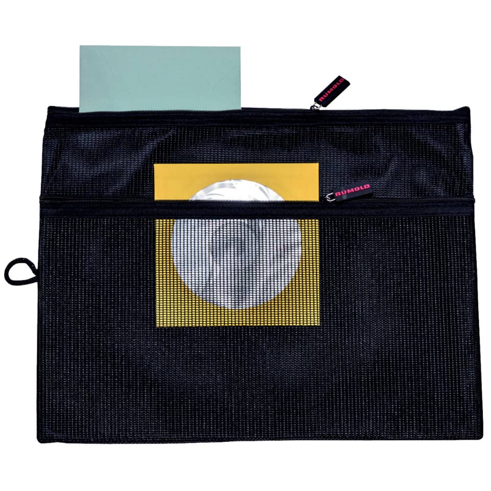 Kosmetiktasche, Netztasche, Reißverschluss, Schwarz, Deckelklappe