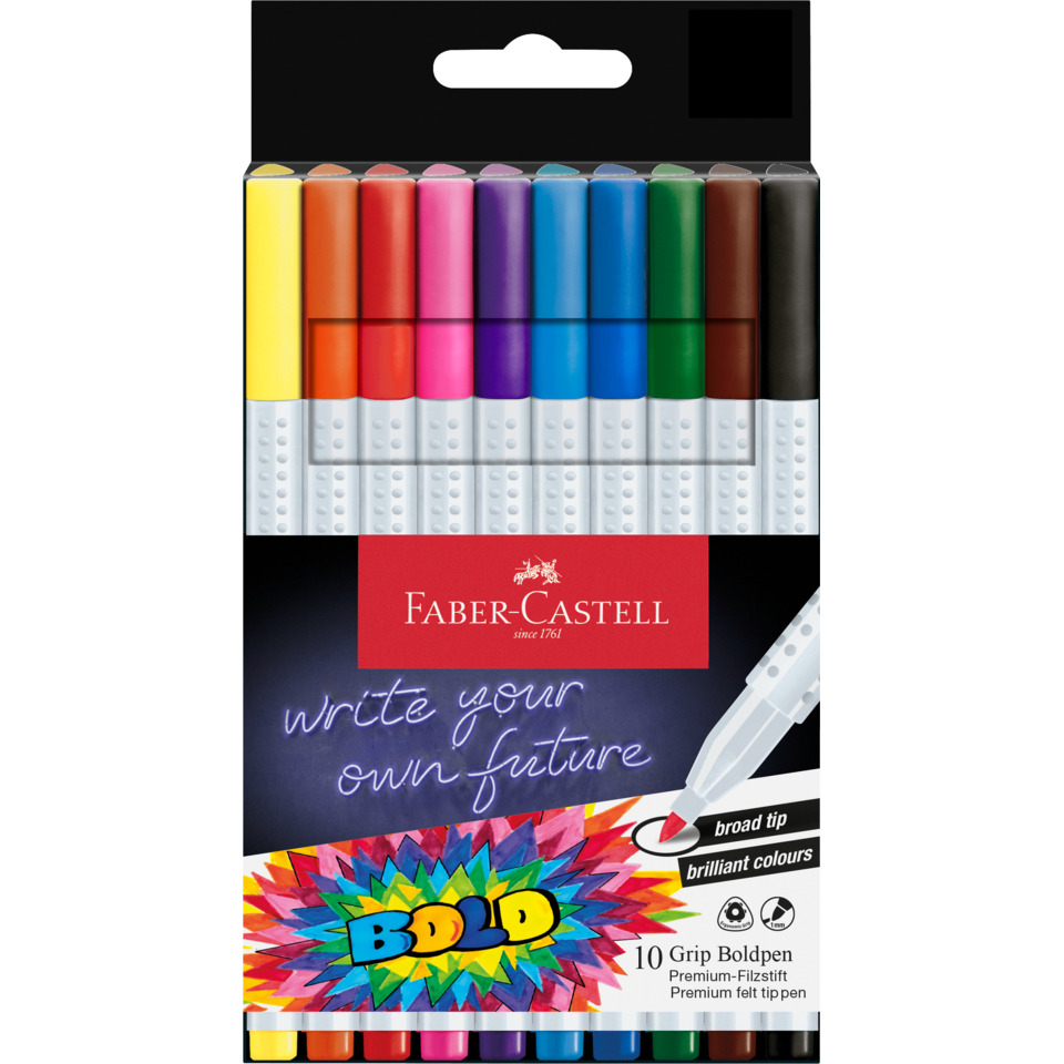 Marker-Set, Filzstifte, Faber-Castell, bunte Stifte, 10 Stück