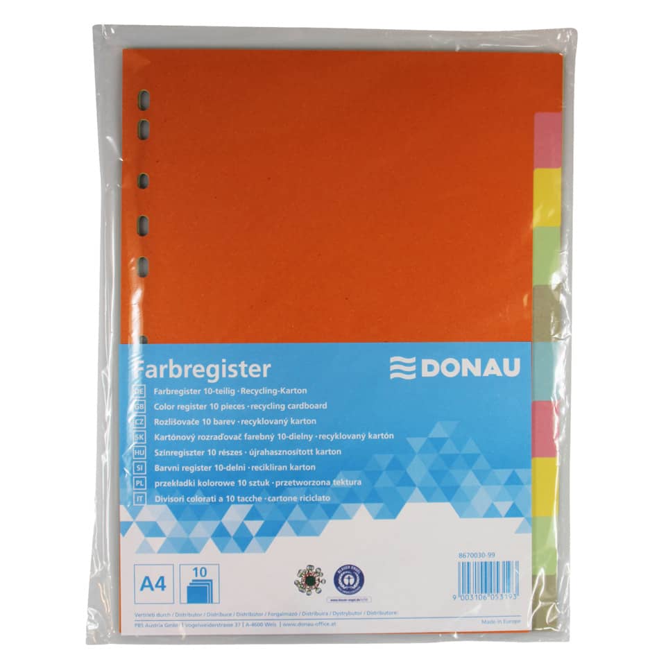 Kunststoffordner, Farbdokumentenordner, A4, orange, Recyclingkarton