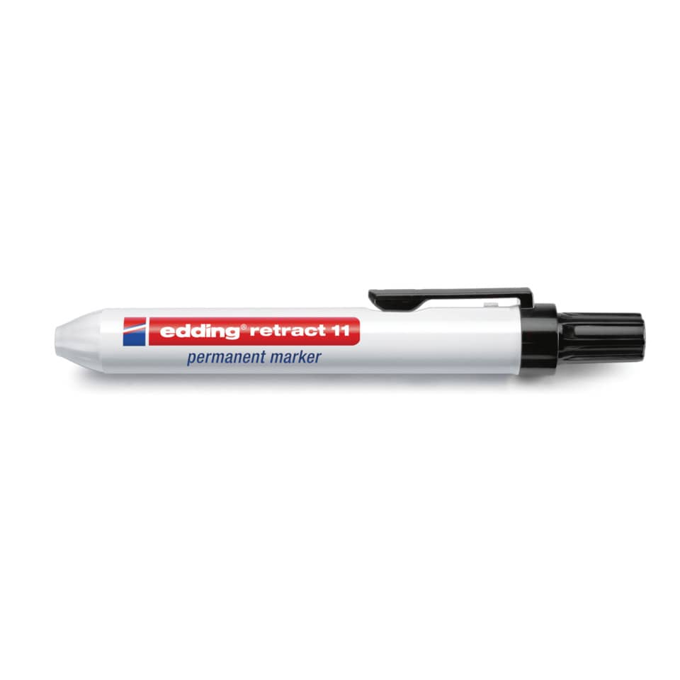 Permanentmarker, Marker, White marker, Chisel tip, Edding Retract 11