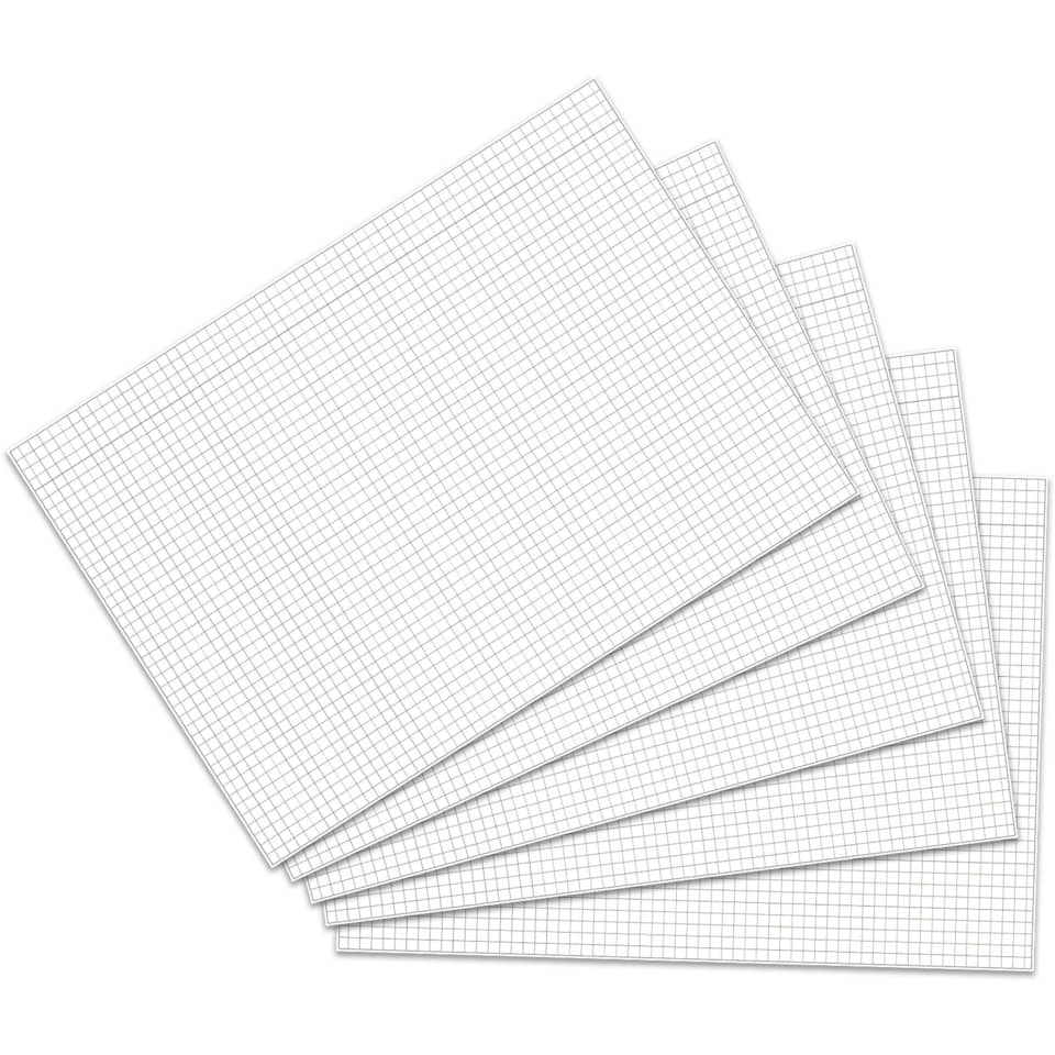 Karteikarten, Gitterpapier, Blattpapier, Schwarz-Weiß, Schneidbares Blatt
