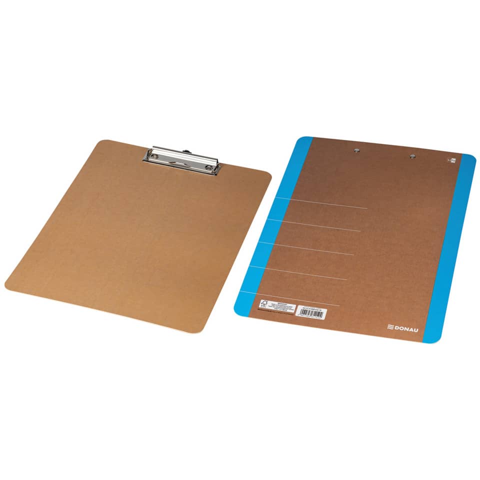 Clipboard, Klemmbrett, Holzbraun, Metallclip, Hinweisfeld