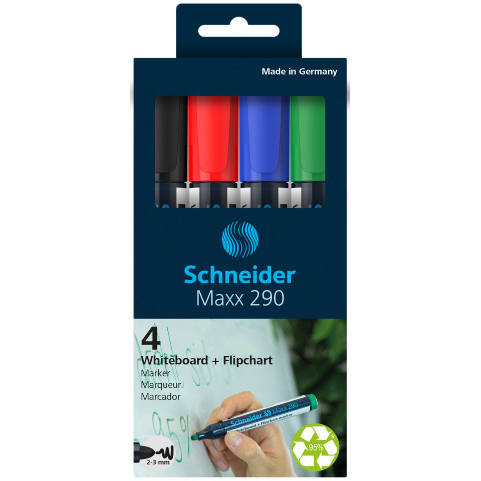 Marker, Whiteboard, Flipchart, 4er-Pack, Mehrfarbig
