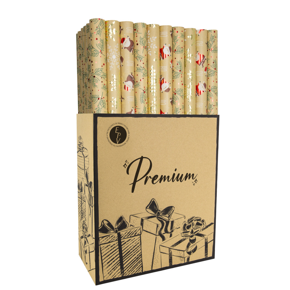 Geschenkpapier, Weihnachtsmotiv, Rollenpapier, Naturfarben, Geschenkbox-Design