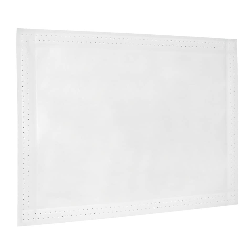 Filterbeutel, Perforierter Rand, Weiß, flaches Blatt, Kunststoffbeutel
