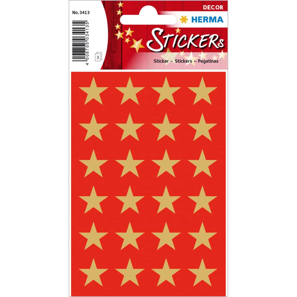 stickers, stars, red, gold, decorative