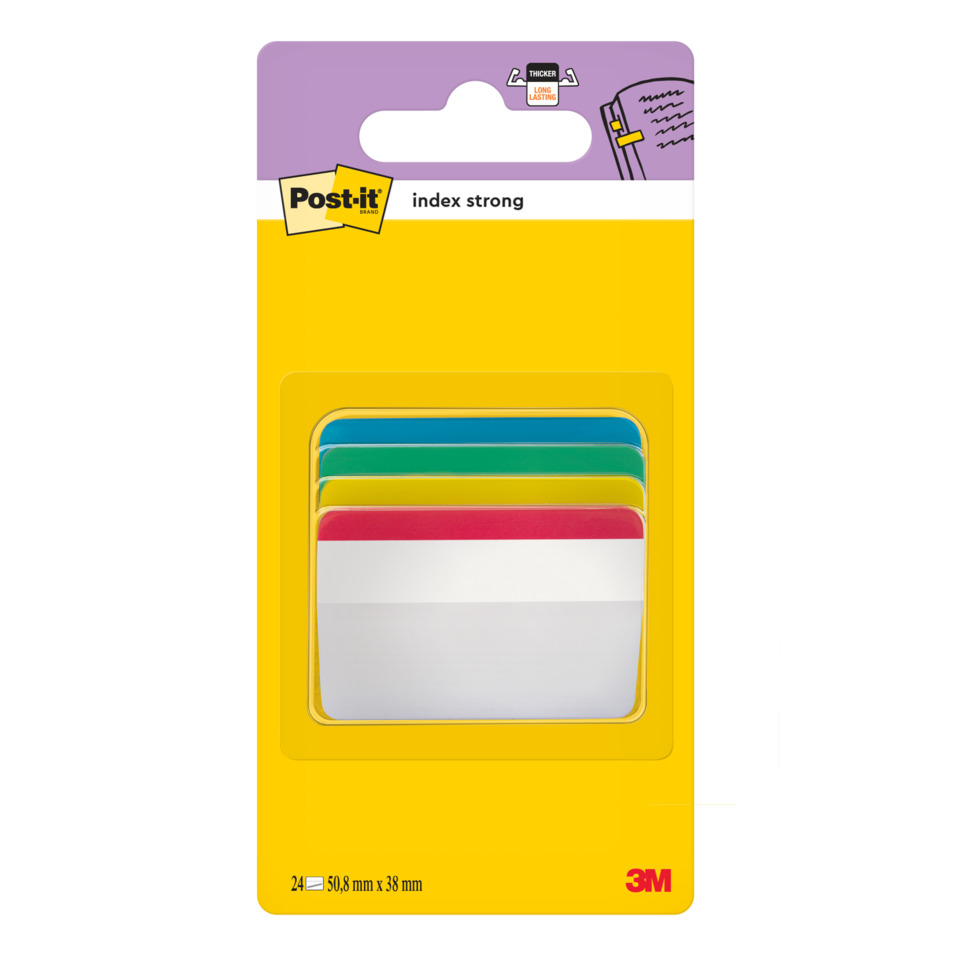 Post-it Flags, Haftnotizen, Index stark, Mehrfarbig, Set 24