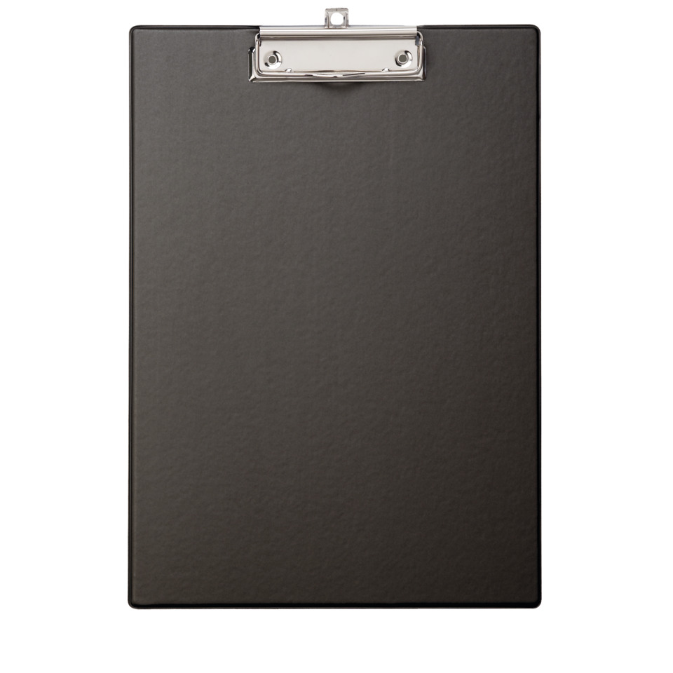 Klemmbrett, Klemmbrett aus Metall, Schwarze Platte, Clipboard, Halterung aus Metall