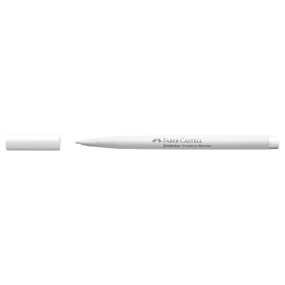 Marker, White, Faber-Castell, Gelstift, Kappe