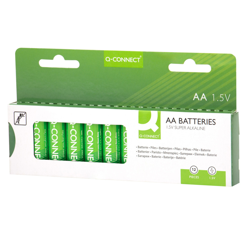 AA-Batterien, 1,5V, Superalkaline, grüne Ummantelung, 12 Stück