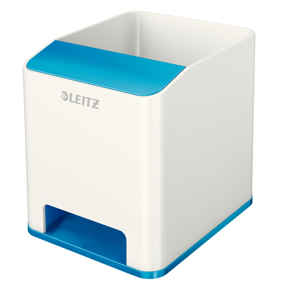 Papierschneide, Schreibtischorganizer, Kunststoffgehäuse, Blaues Deckelblech, Leitz