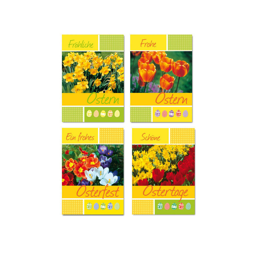 Osterkarten, Ostern, Frühling, Blumen, Eier