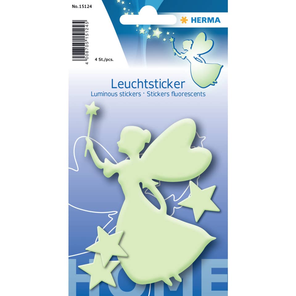 Leuchtsticker, Stickers fluorescents, Engel, Sterne, Märchenfigur