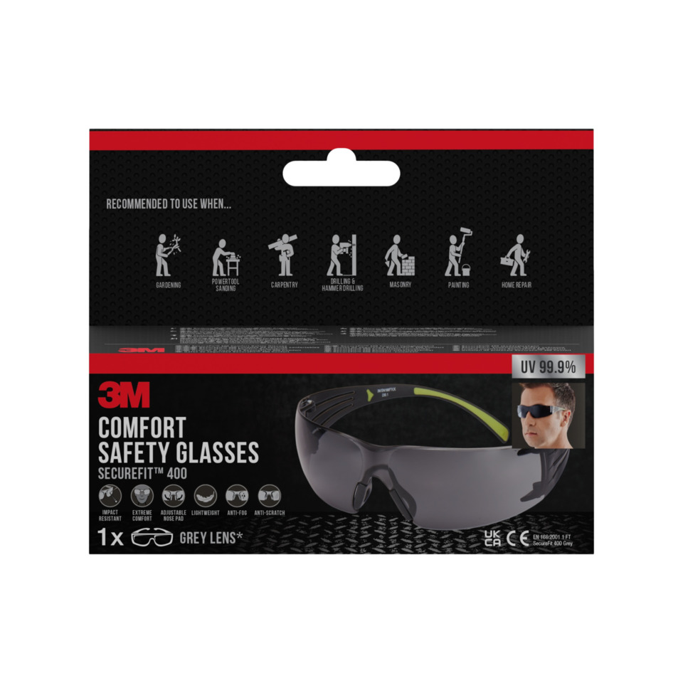 Schutzbrille, Goggles, Graue Linse, UV-Schutz, Komfort
