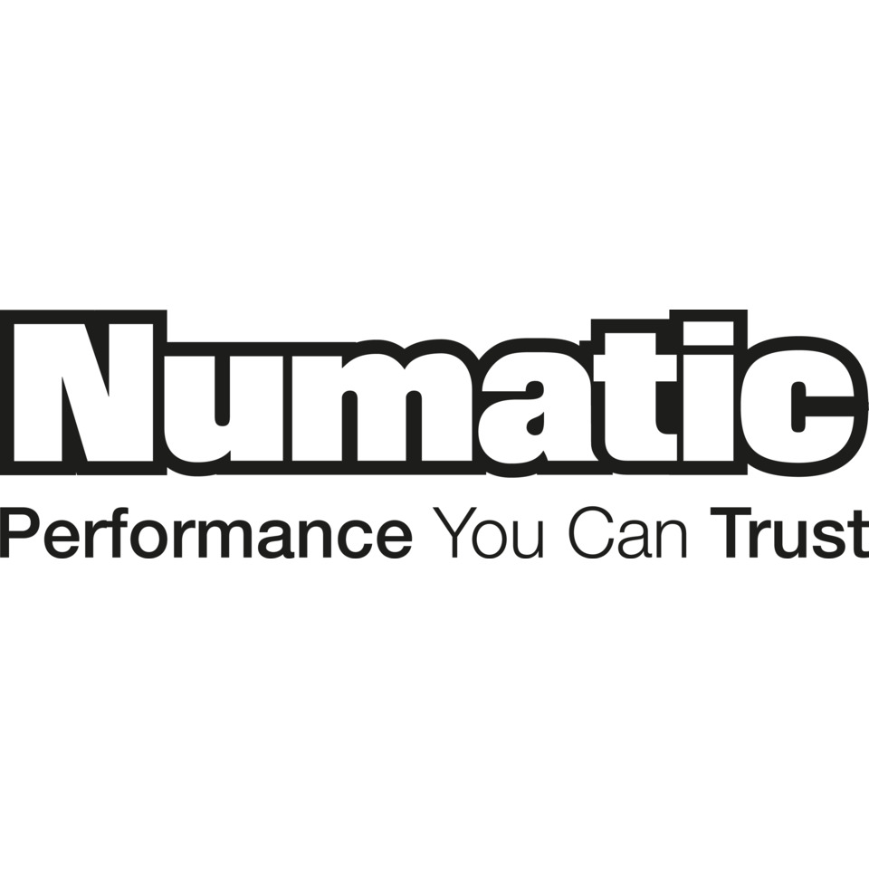 Logo, Numatic, schwarzer Text, weißer Hintergrund, Branding