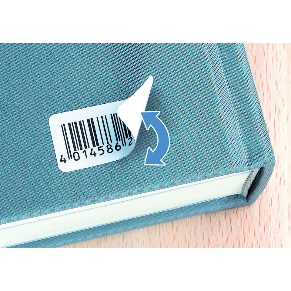 Barcode, Sticker, Book, Blue cover, Spine