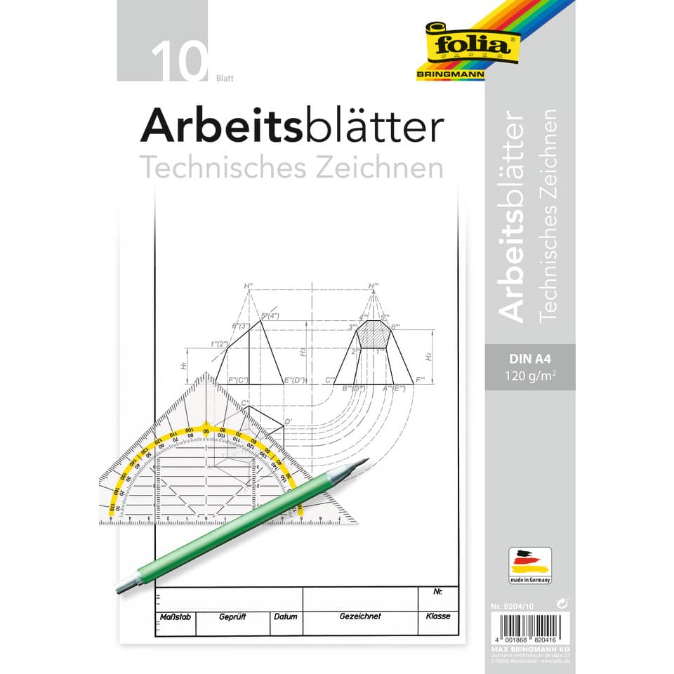 technisches zeichnen, arbeitsblätter, DIN A4, bogenmaß, zeichnungswerkzeug