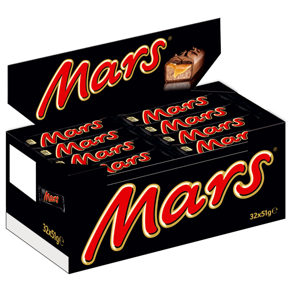 Schokolade, Mars Riegel, Schokoladenriegel, Snack, 32×51 g