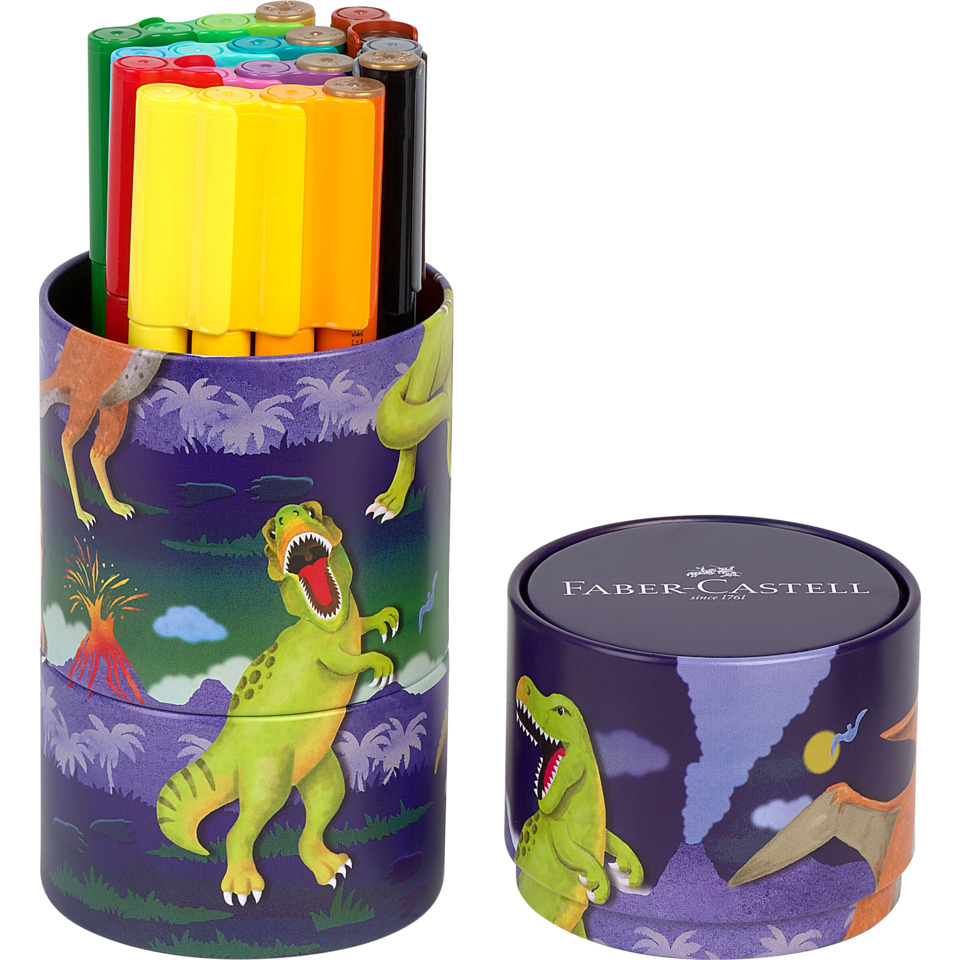 Marker Set, Dinosaur, Dinosaur Stifte, Aufbewahrungsdose, Helle Farben