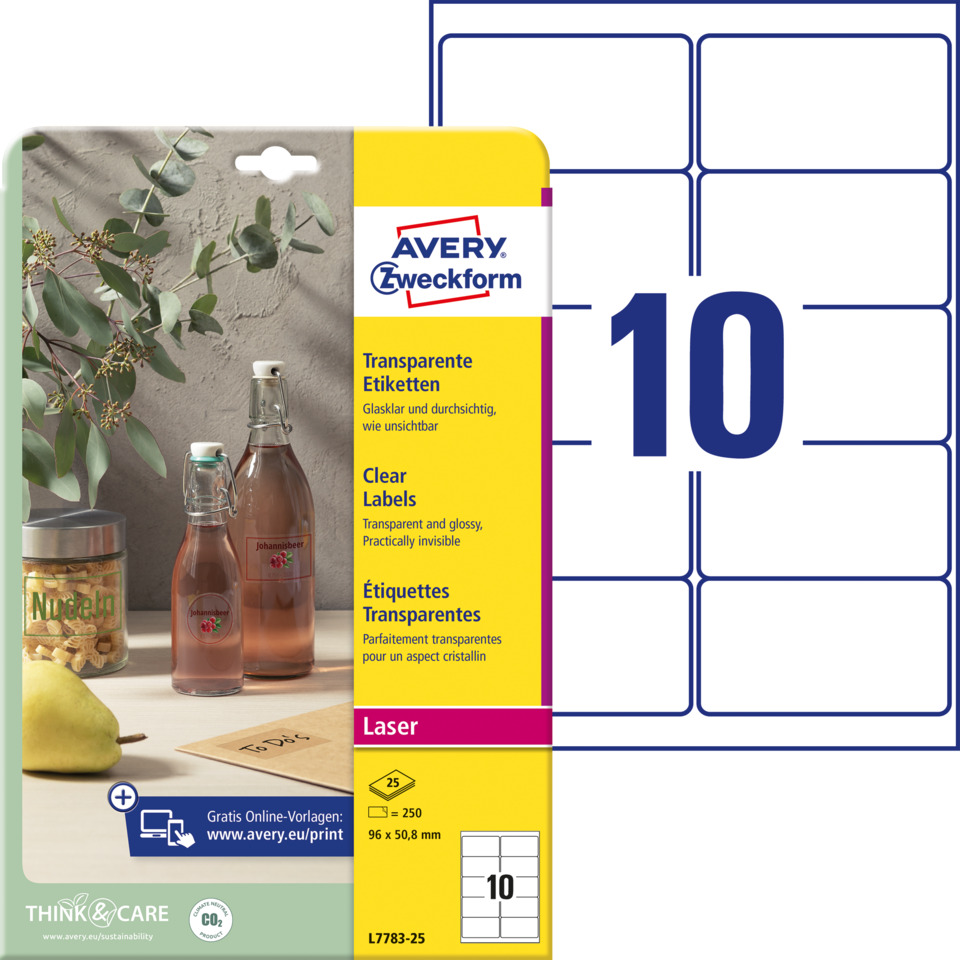 etiketten, transparent, etiketten transparenter, aufkleber, laser, Etiketten, Transparente, Labels, Laser, Avery Think & Care