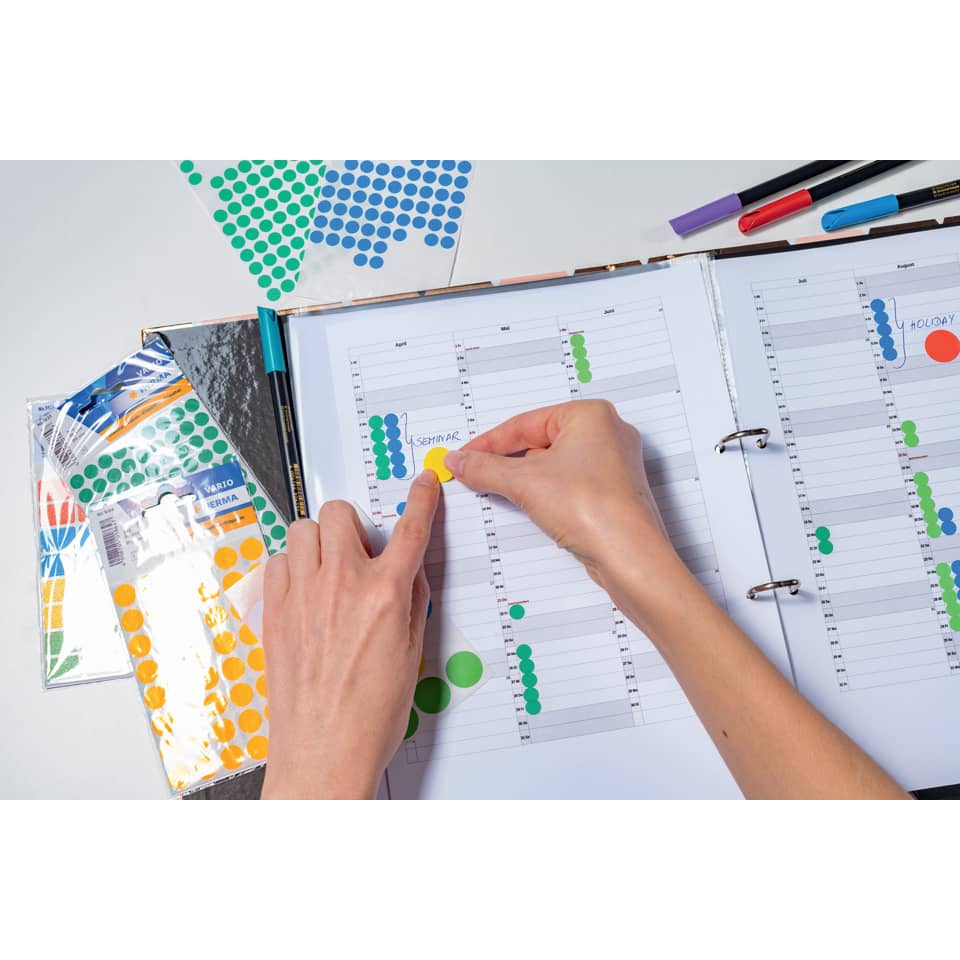 Planer, Kalender, Terminplaner, Planerblätter, Sticker-Dots