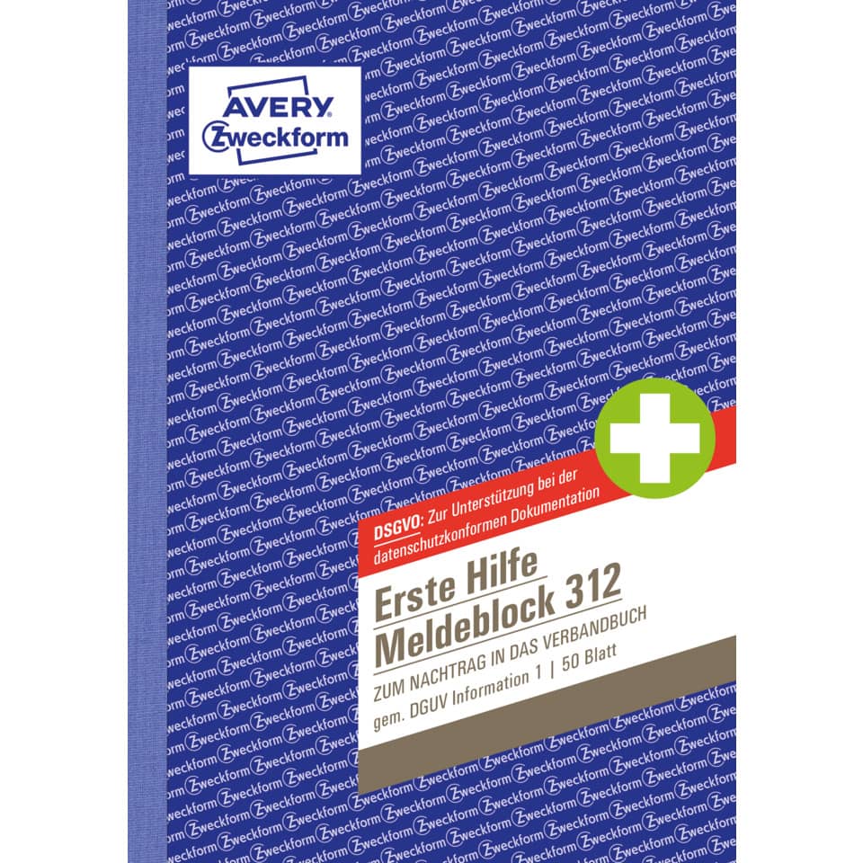 Erste Hilfe, Meldeblock, Notfall-Handbuch, DGUV, 50 Blätter