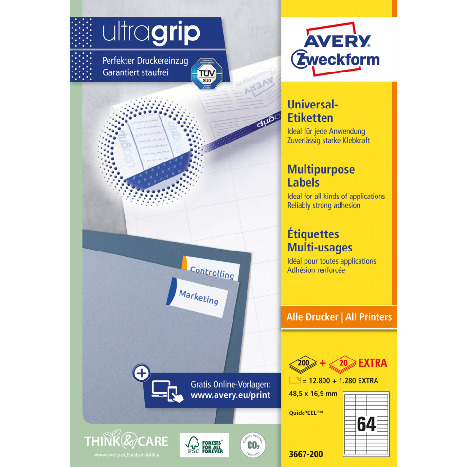 Etiketten, Universal, Multifunction, Avery, Etiketten, Etiketten, Universal, Labels, Drucker, Multifunktions