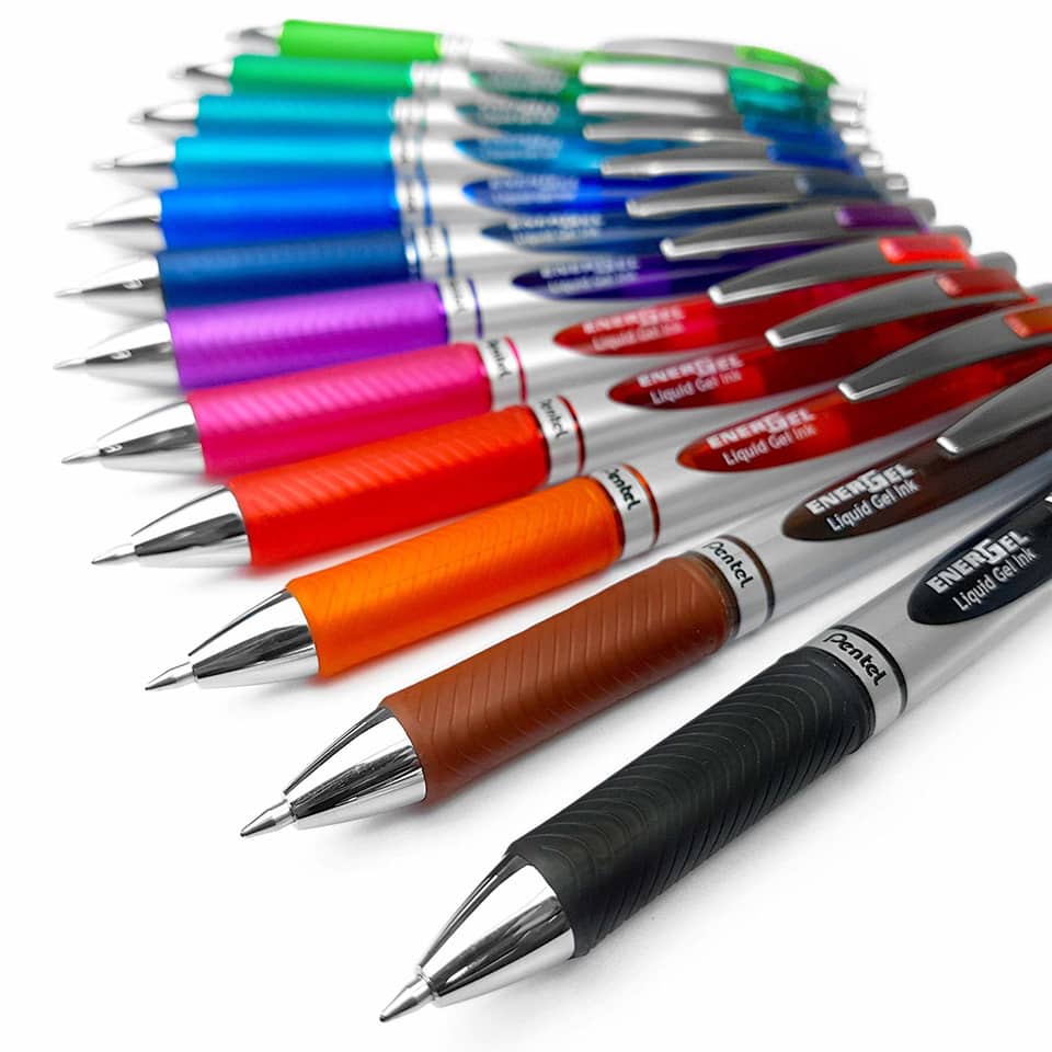 Kugelschreiber, Gelstift, Schreibset, bunte Stifte, Gummi-Griff