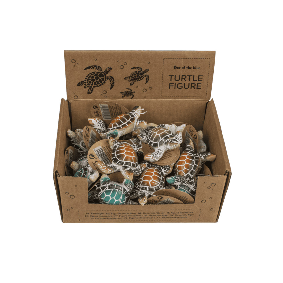 Turtle figure, Miniature turtle, Decorative figure, Carton packaging, Aufsteller