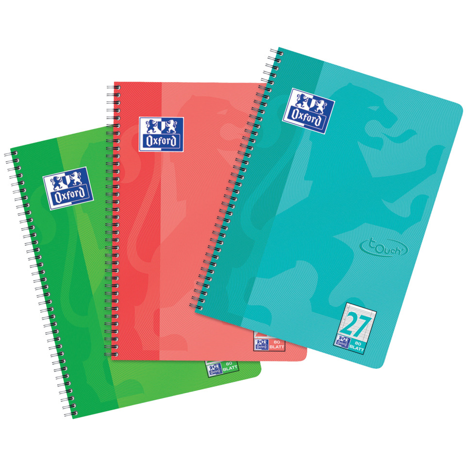 Notizbuch, Spiralblock, Oxford, Linierte Seiten, A4