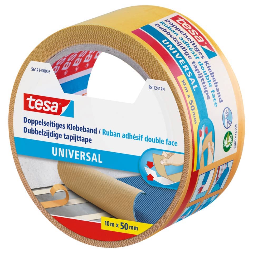 Klebeband, Universalband, Doppelseitig, Klebeband Rolle, Maße 10m x 50mm