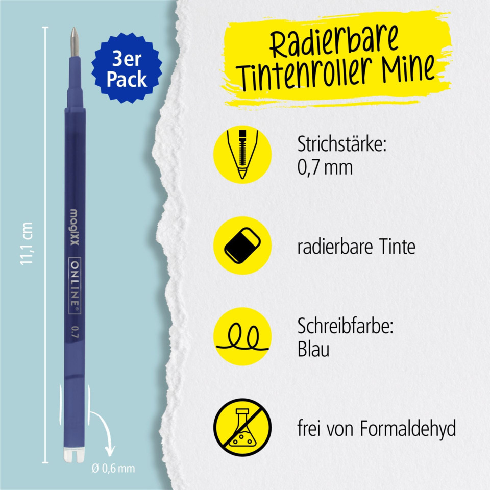 Bleistift, Mechanischer Bleistift, 0,7 mm, Blau, radierbar