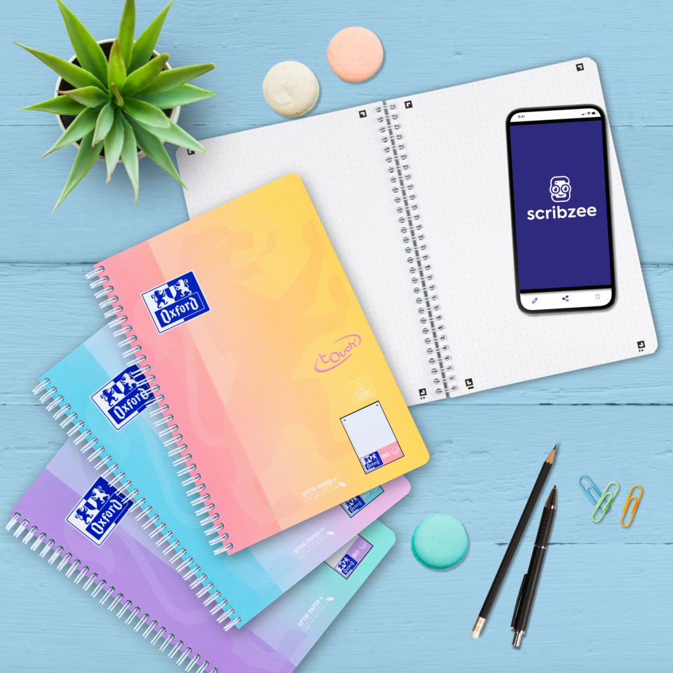 notebooks, spiralbound, Oxford brand, colorful, stationery set