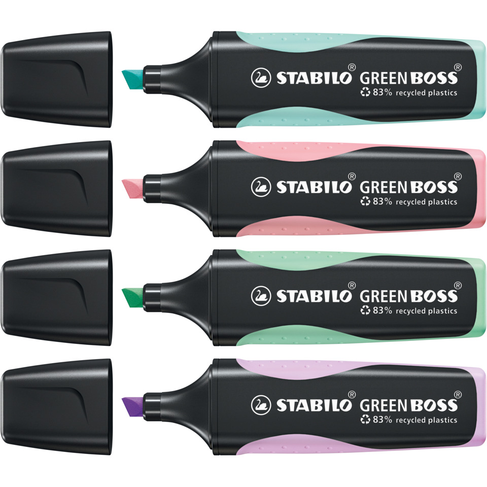 Whiteboard-Stift, Marker-Set, Geringe Geruchsbildung, Kalligraphie-Spitze, 83% recyceltes Kunststoff, Highlighter, Marker, Textile, Recycled-plastic, Double-ended