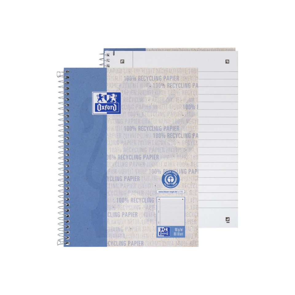 Notizbuch, Spiralbindung, Kartonpapier, Linierte Seiten, Oxford Marke scheint sichtbar