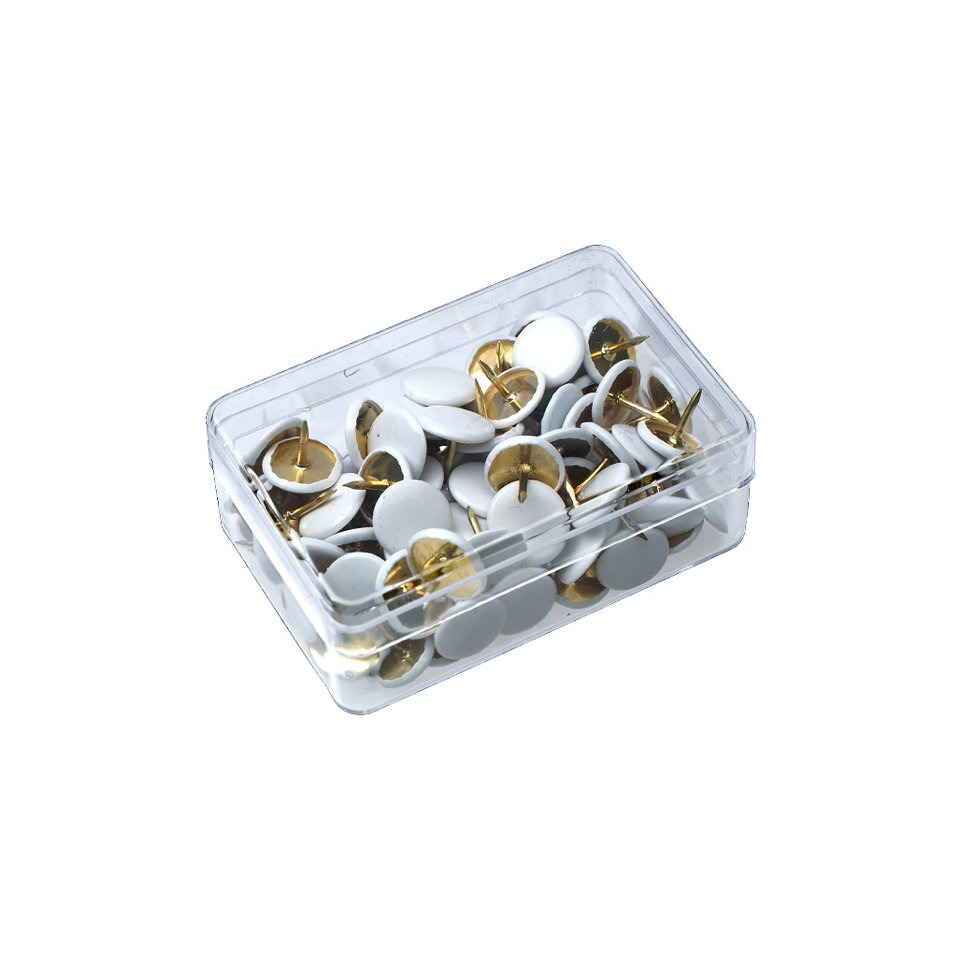 Pushpins, Nagelköpfe, Metallstifte, Goldbeschichtet, Behälterbox