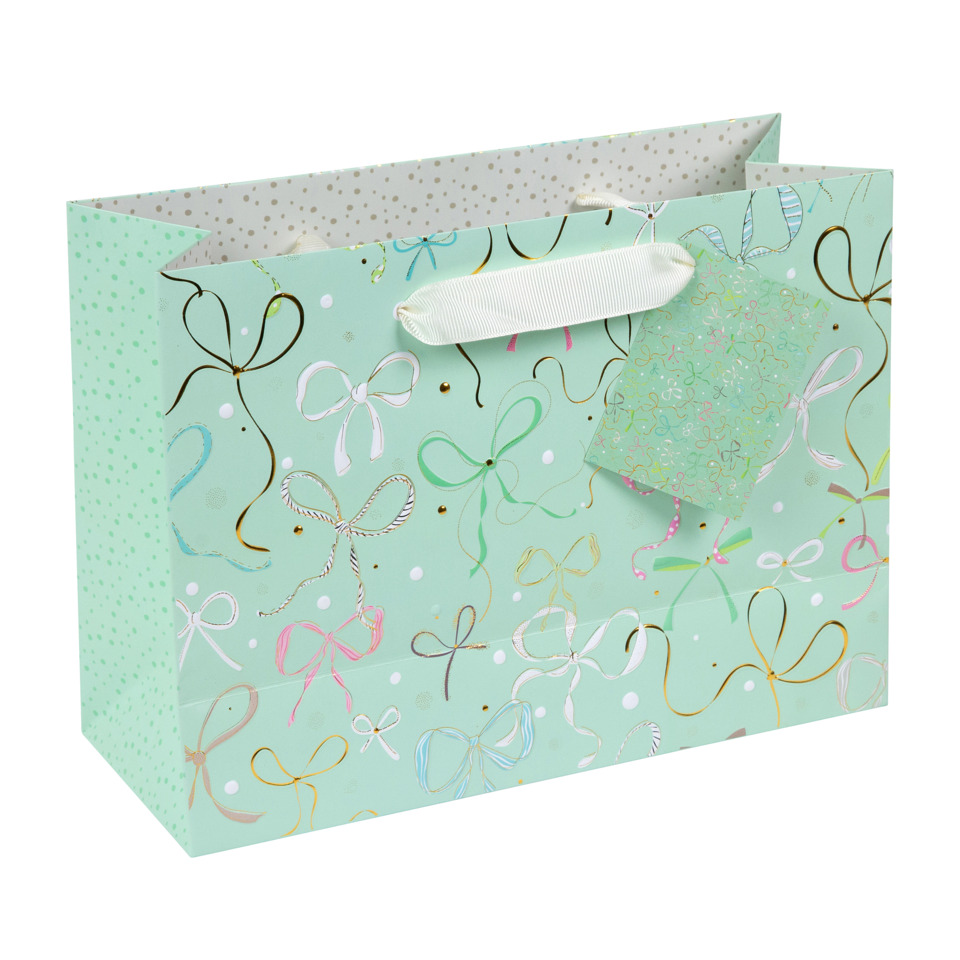 Geschenktüte, Geschenkbeutel, Mintgrün, Geschenkdesign, Schleifen Muster