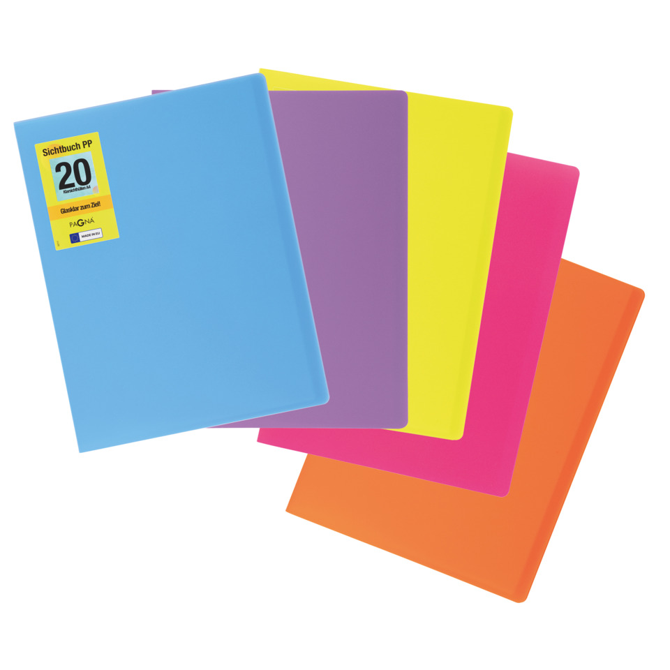 Plastik-Notizblock, Notizbuch, Kunststoff-Deckel, bunte Farben, Laminierte Seiten