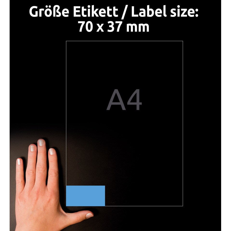 Hand, Finger, Nagel, blaues Rechteck, A4 Platzhalter