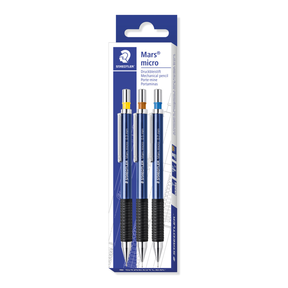 Mechanischer Bleistift, Blau, 0,3 mm, 0,5 mm, 0,7 mm