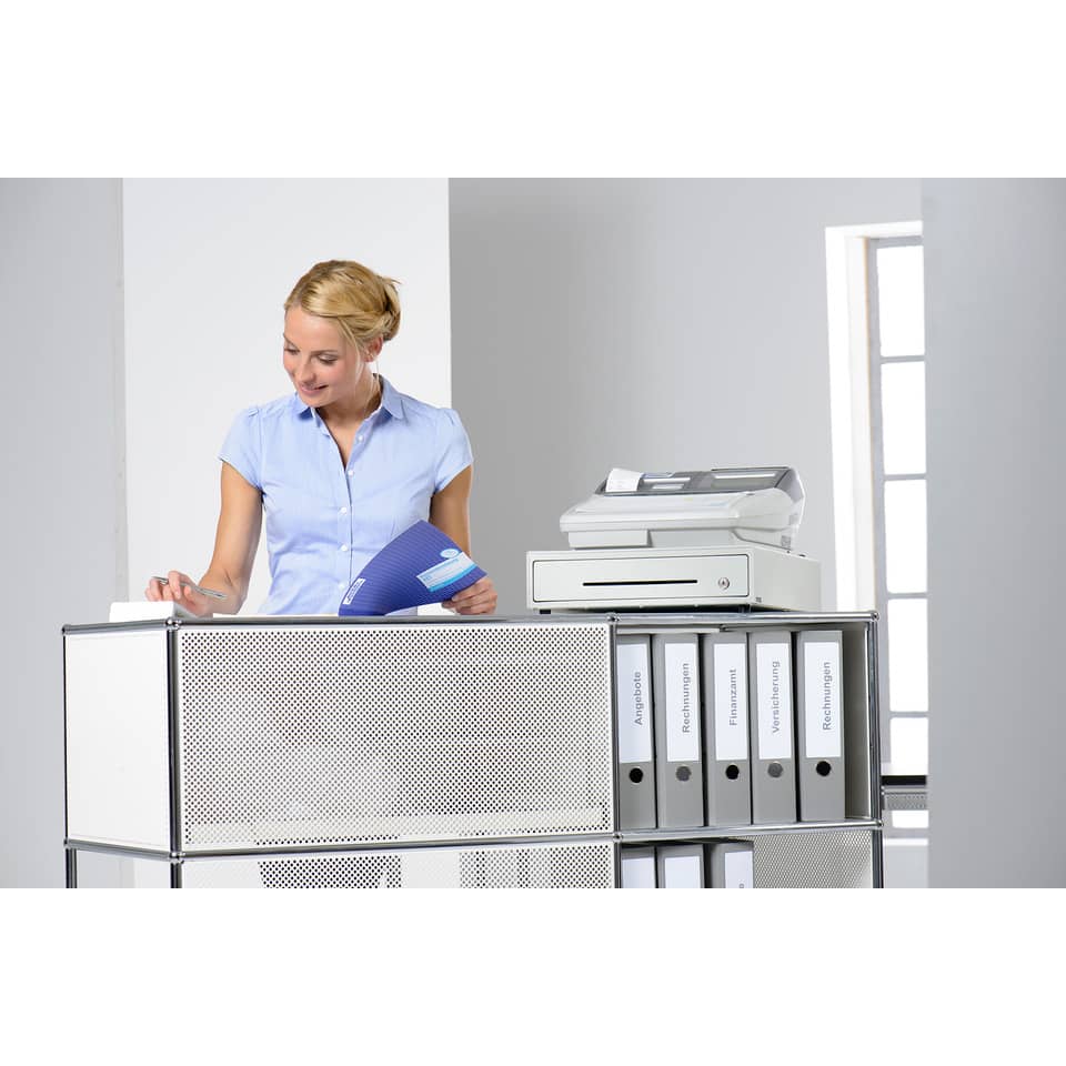 Bürotisch, Drucker, Ablagefach, Dokumente, Ordner