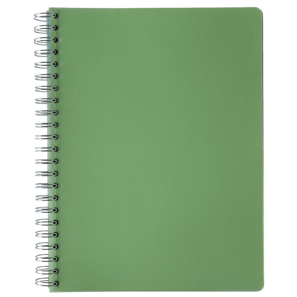 Notizbuch, Spiralbindung, Grün, Spiralbindung, Kunststoffhülle
