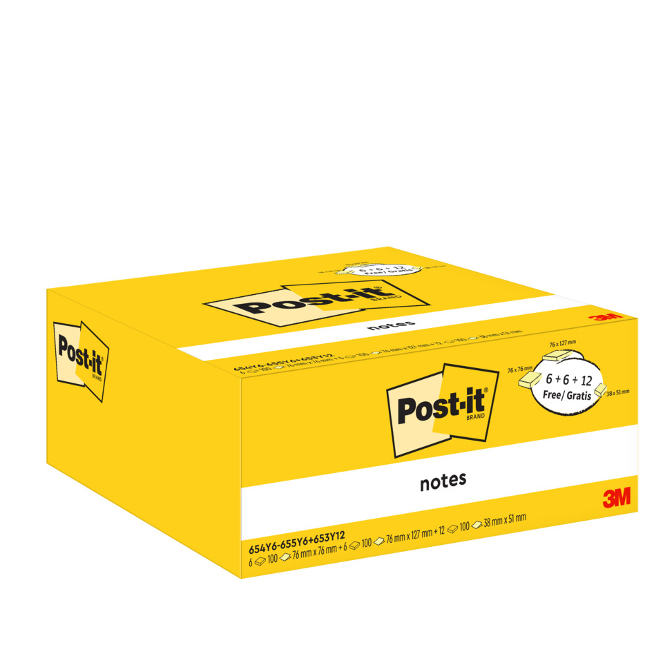 Post-it Notes, Klebeblätter, Notizblöcke, Gelb, Sticky Notes