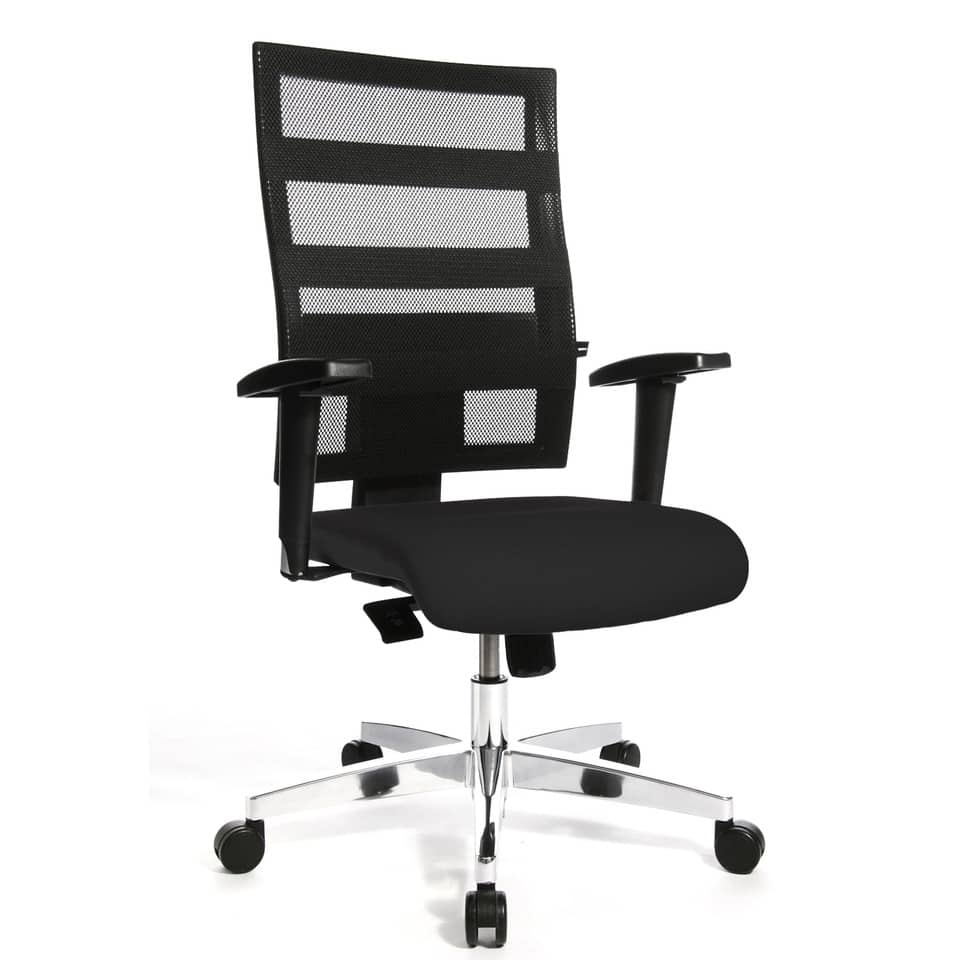Bürostuhl, Mesh-Rücken, Schreibtischstuhl, Verstellbare Armlehnen, Schwarz