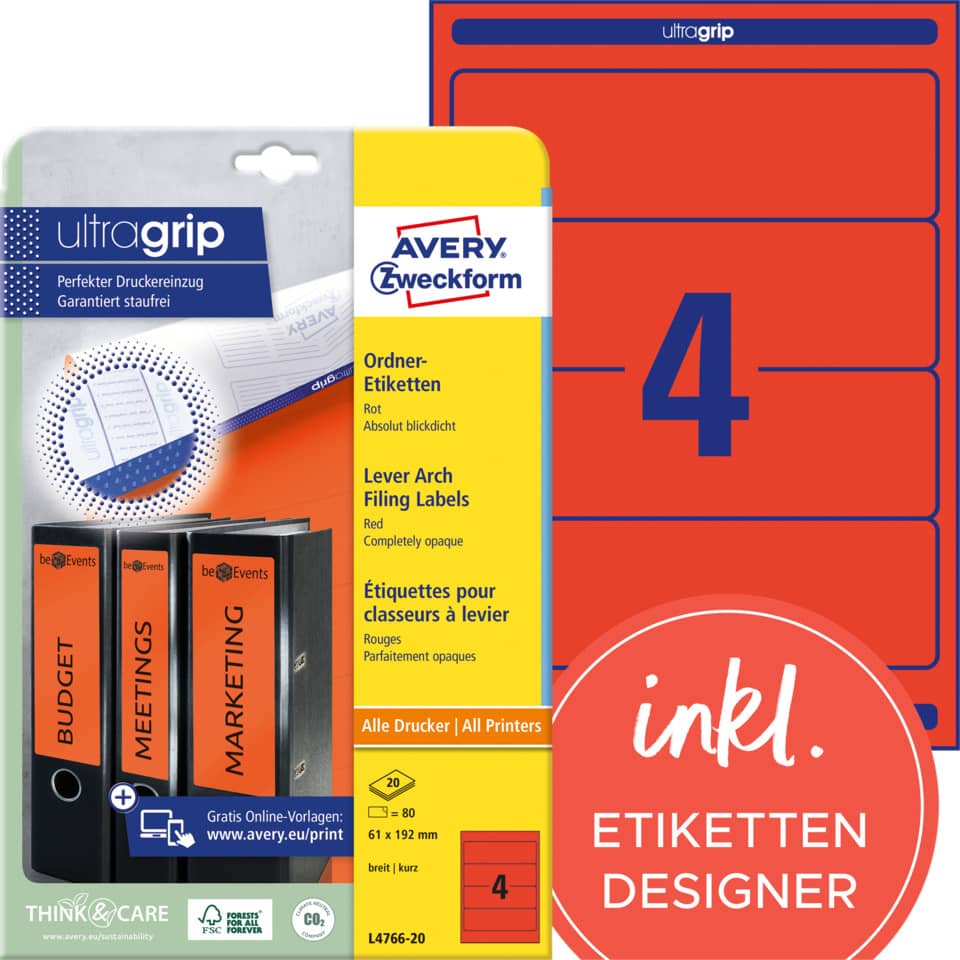 Organizer, Label sheets, Binder, Index labels, File labels