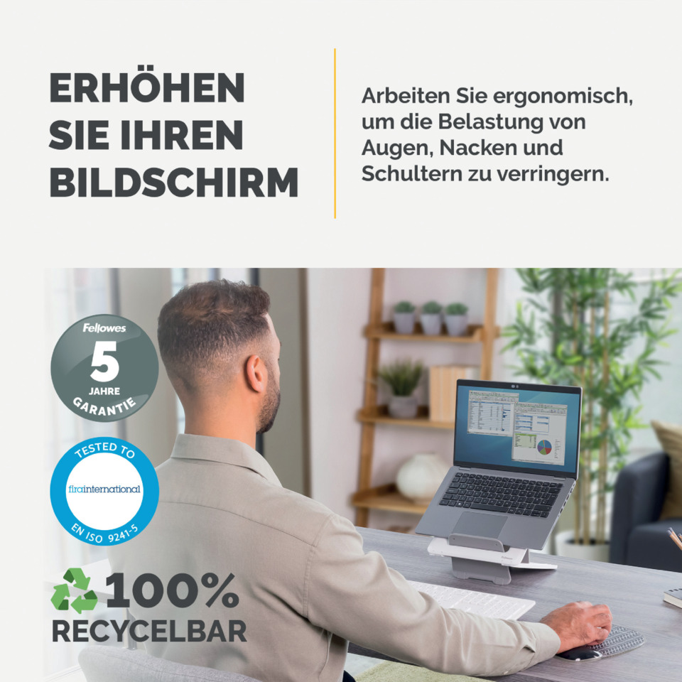 Ergonomischer Monitorständer, Laptop-Stand, Ergonomie, Arbeitsplatz, Kabelmanager