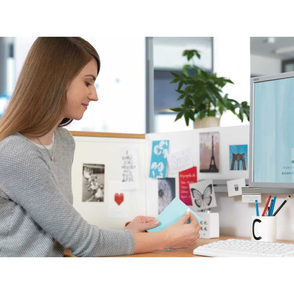 Bürotisch, Bildschirme, Notizkarten, Computerausstattung, Blue Umschlag